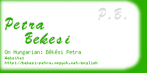 petra bekesi business card