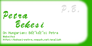 petra bekesi business card